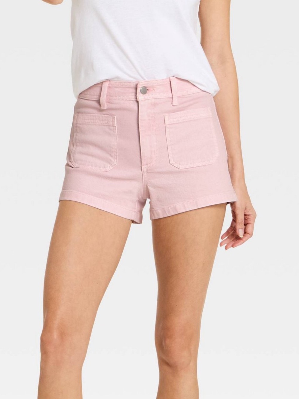 Universal Thread High-Rise Pink Denim Patch-Pocket Shorts